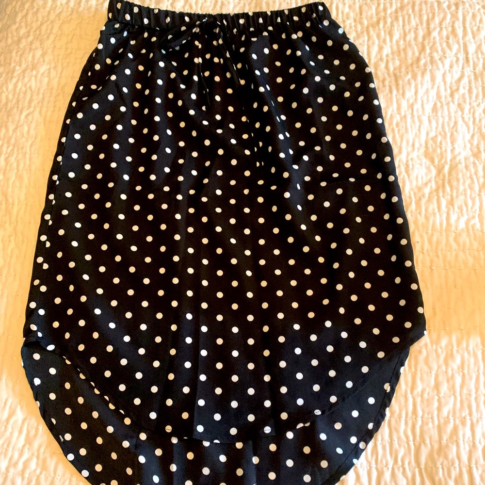 Polka dot high low skirt
